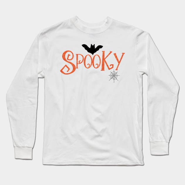 Spooky Halloween design orange Long Sleeve T-Shirt by Anines Atelier